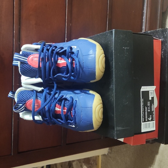 Worn 4y Blue Nike Little Posite - Picture 1 of 3
